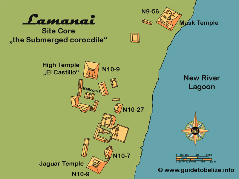 Belize Lamanai Site Map