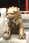 Male Lion Statue Holding