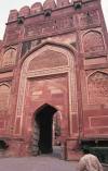 Decorated Red Sandstone Entrance