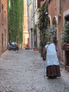 Old Woman Walking Rome
