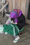 Hmong Woman Doing Embroidery