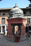 Shrine Praying Woman Bhaktapur