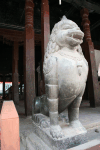 Stone Lion Guarding Kasthamandap